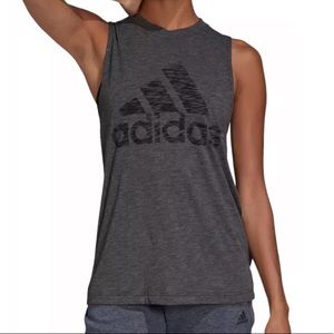 Qty. 2 - Adidas Women’s Winners Tank Tops, charcoal and light grey